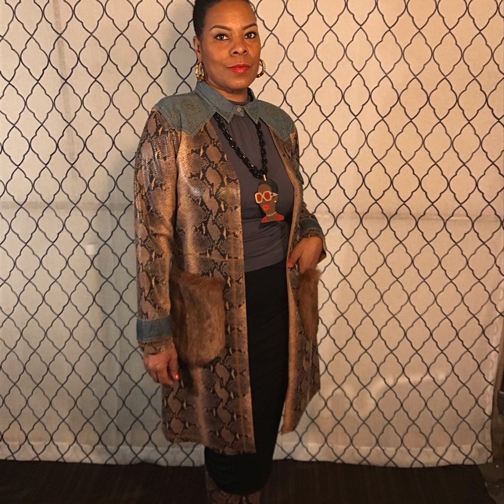 Snakeskin duster coat